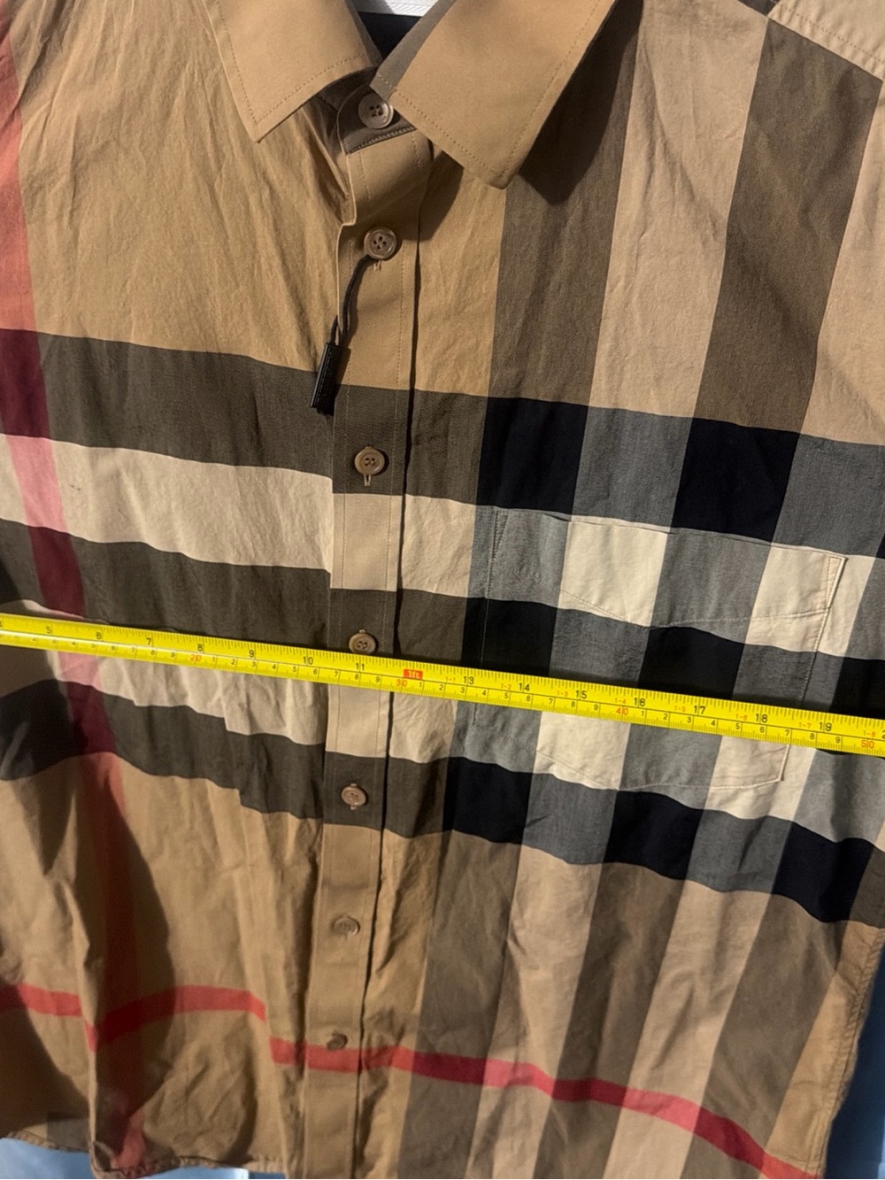 Mens  Burberry Check Stretch Cotton Shirt Size XL Large - Picture 8 of 9